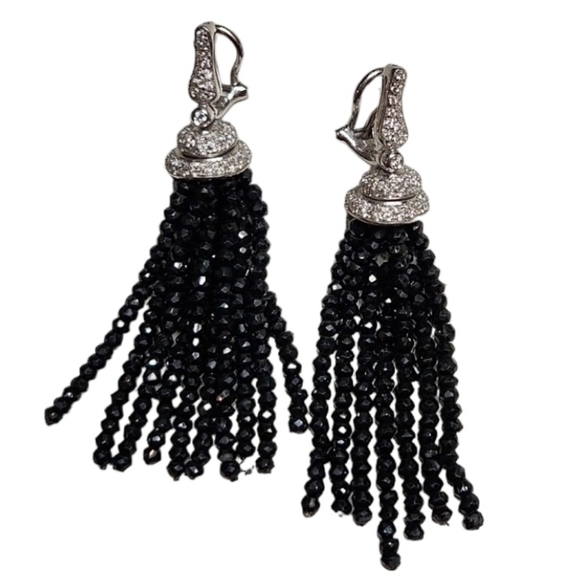 SPINEL & Diamond Tassle Earrings